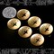 Hammered Disc with Cross Cut-Out Charms - Raw Brass - Set of Six - B-C82